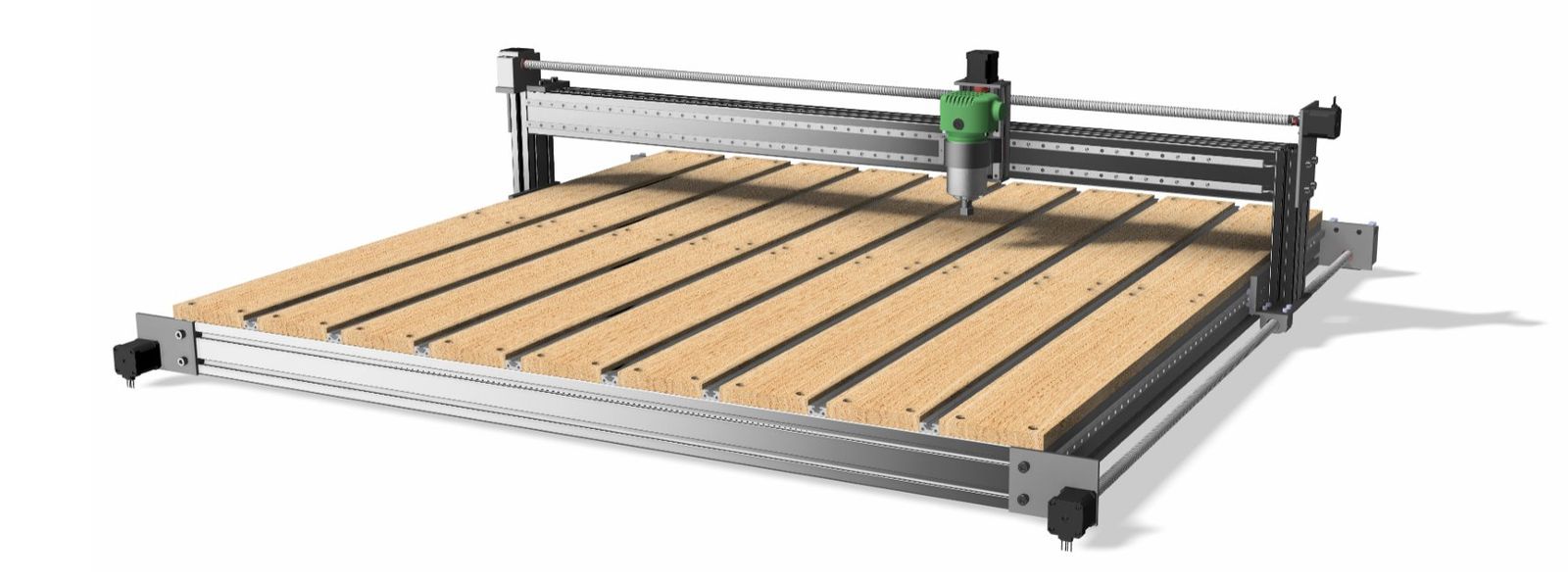 SolidWorks render of the full CNC router assembly