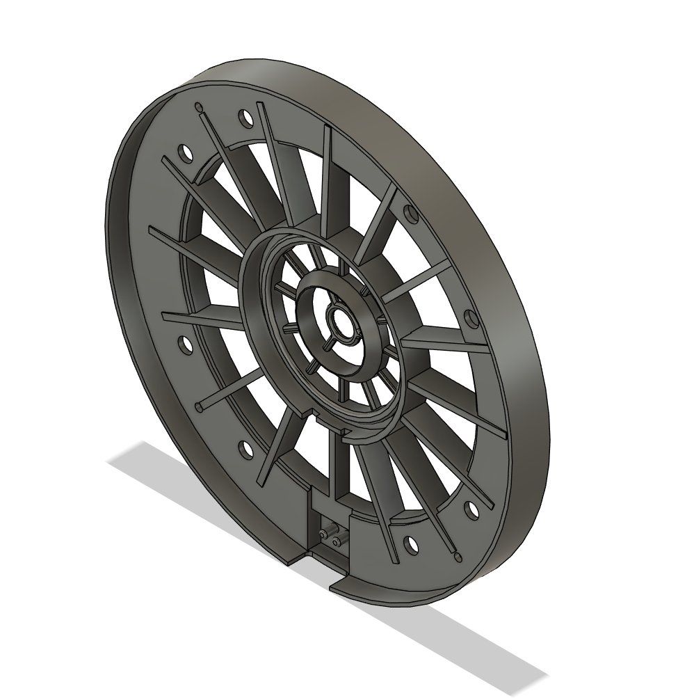 CAD render of the printed acoustic baffle