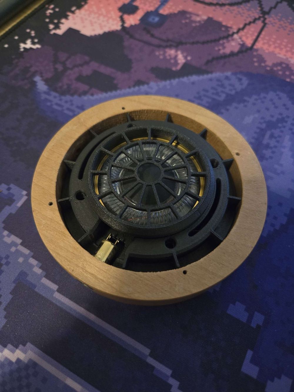 Inside view of the driver and printed baffle assembly