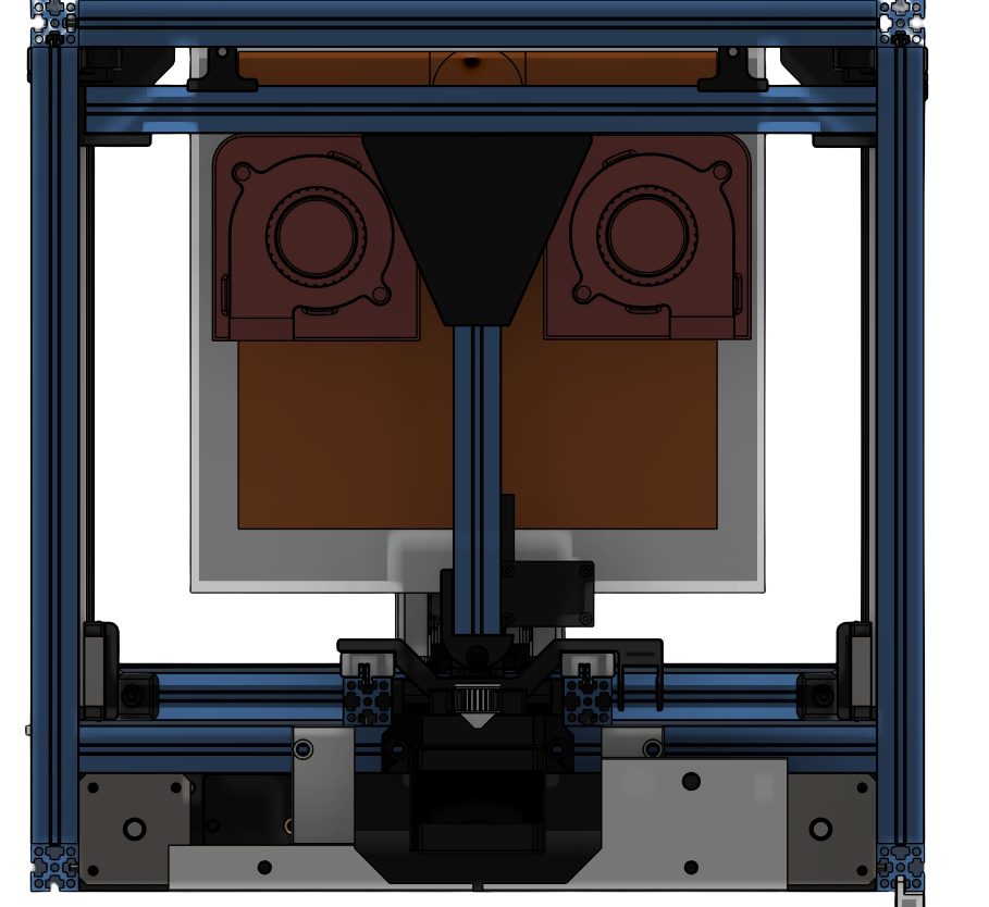 Internal CAD view showing dual bed fans